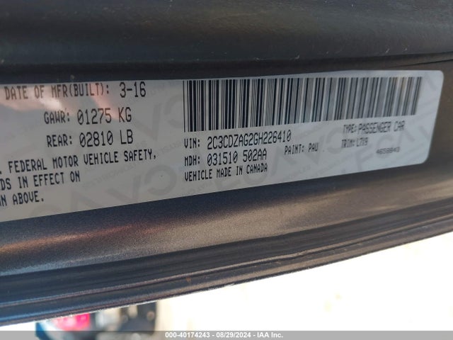 Dodge Challenger Sxt 2016 2C3CDZAG2GH226410 Image 9
