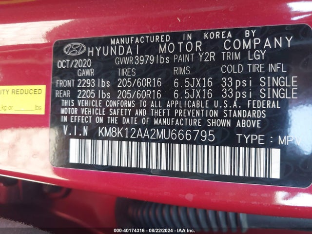 Hyundai Kona Se 2021 KM8K12AA2MU666795 Image 9