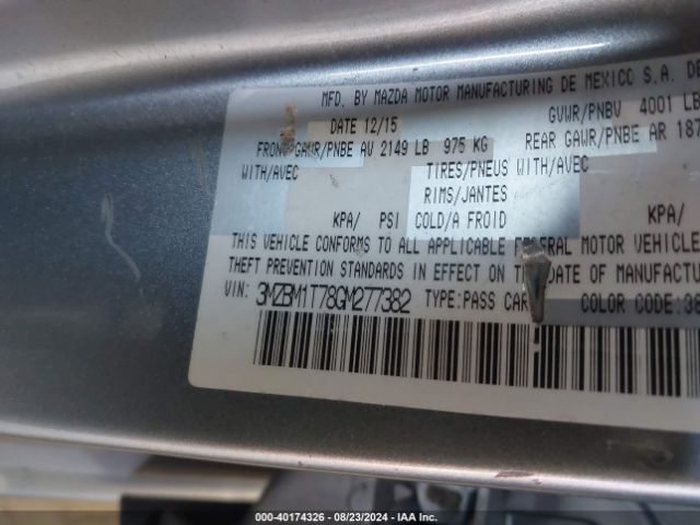 3MZBM1T78GM277382 Mazda Mazda3 I Sport