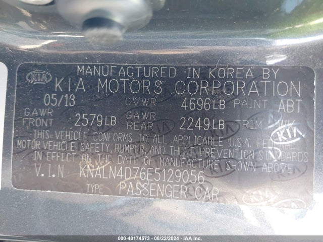 KIA Cadenza Premium 2014 KNALN4D76E5129056 Image 9