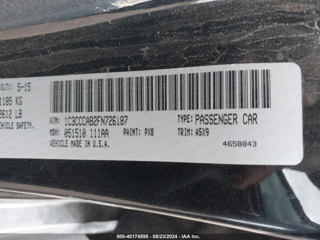 1C3CCCAB2FN726187 Chrysler 200 Limited