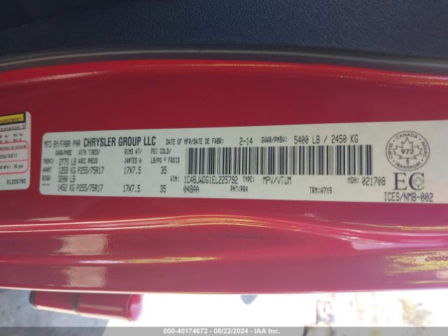 1C4BJWDG1EL225792 Jeep Wrangler Unlimited Sport