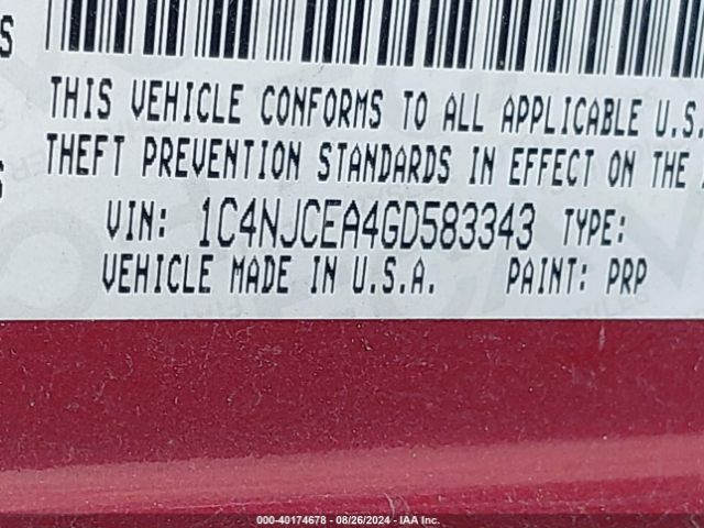1C4NJCEA4GD583343 Jeep Compass High Altitude Edition
