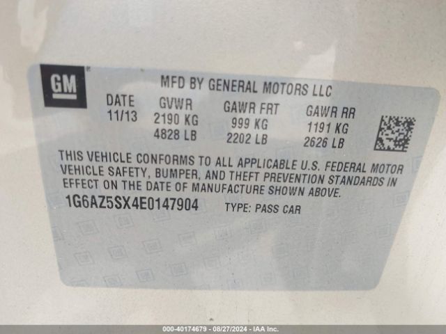 1G6AZ5SX4E0147904 Cadillac Cts Premium