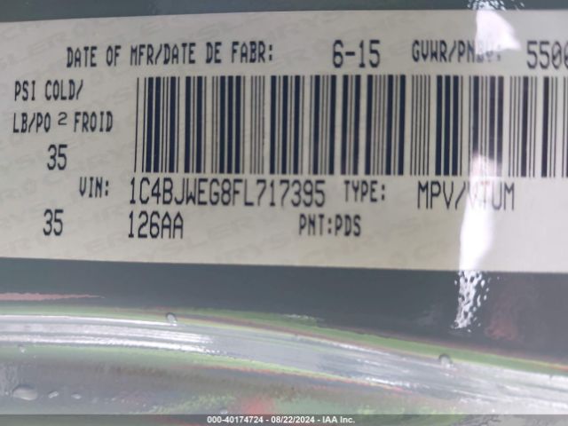 1C4BJWEG8FL717395 Jeep Wrangler Unlimited Sahara
