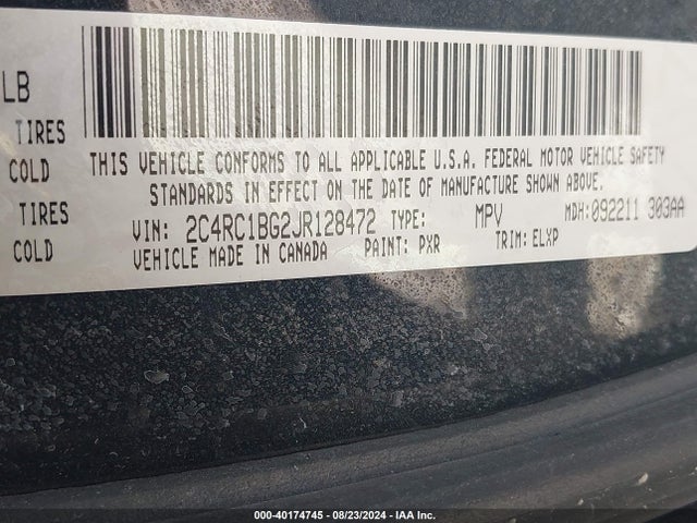 Chrysler Pacifica Touring L 2018 2C4RC1BG2JR128472 Image 9