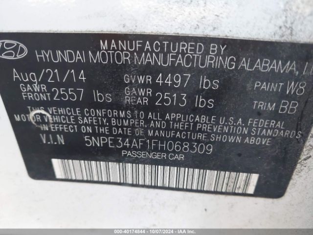 5NPE34AF1FH068309 Hyundai Sonata Sport/limited