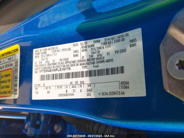 1FTER4EH5PLE16779 Ford RANGER XL