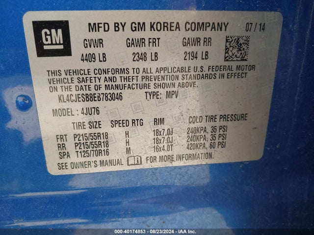 Buick Encore 2014 KL4CJESB8EB783046 Image 9