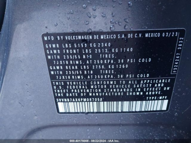 3VVNB7AX6PM087058 Volkswagen Tiguan 2.0t Se
