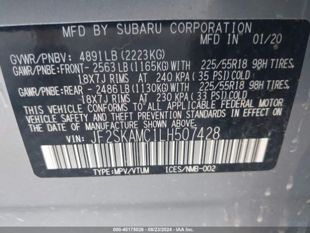 JF2SKAMC1LH507428 Subaru Forester Sport