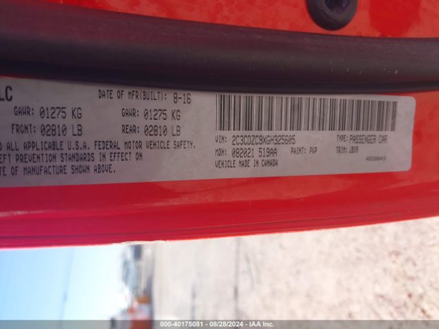 2C3CDZC9XGH325605 Dodge Challenger Srt Hellcat