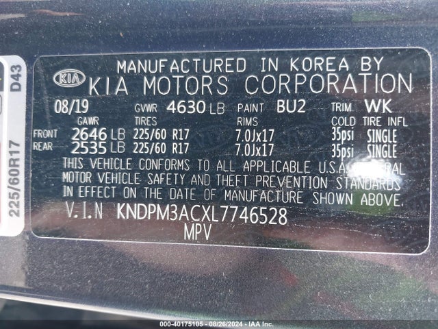 KIA Sportage Lx 2020 KNDPM3ACXL7746528 Image 9