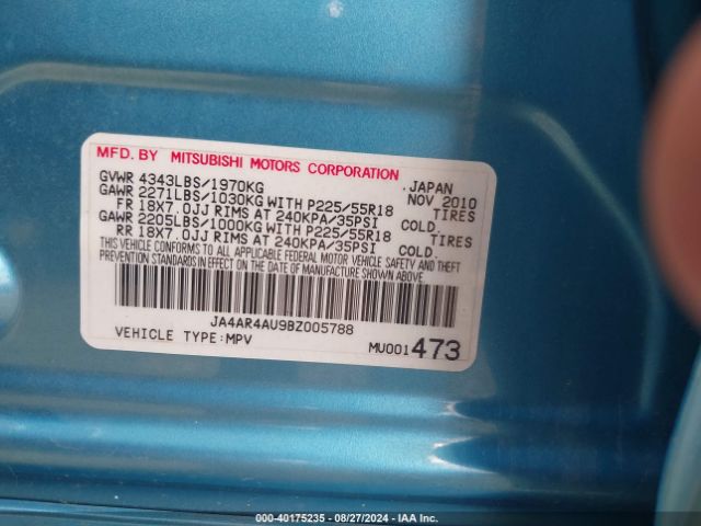 2011 MITSUBISHI OUTLANDER SPORT JA4AR4AU9BZ005788 Photo 8