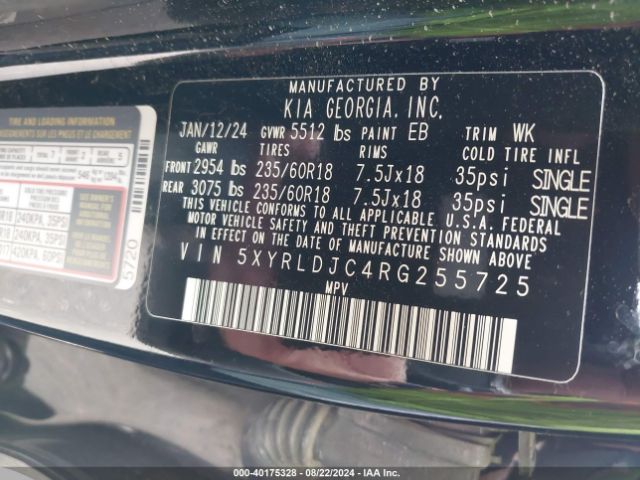 5XYRLDJC4RG255725 KIA SORENTO S