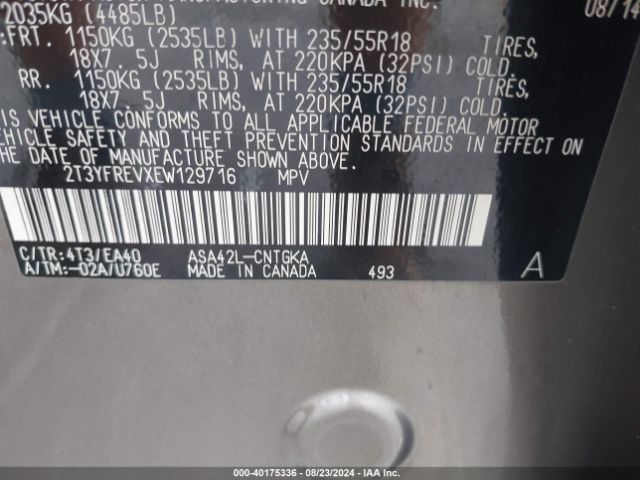 2T3YFREVXEW129716 Toyota Rav4 Limited
