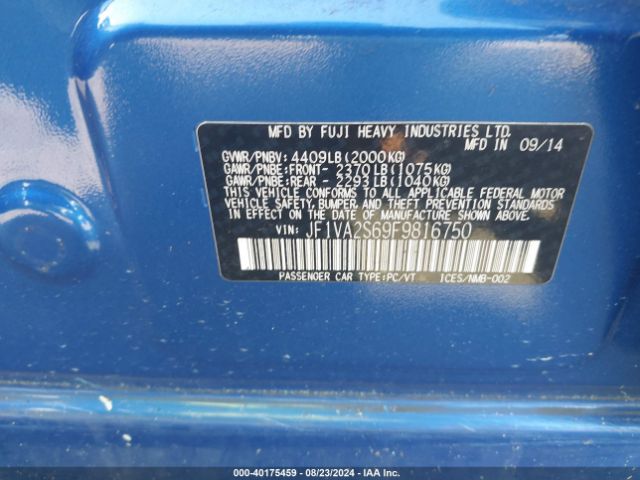 JF1VA2S69F9816750 Subaru Wrx Sti Limited