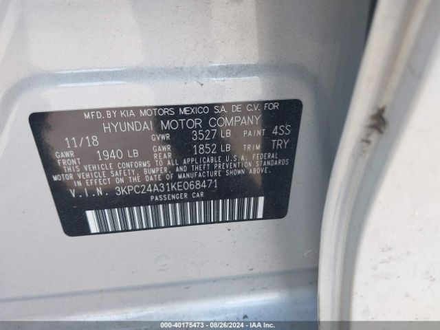 3KPC24A31KE068471 Hyundai ACCENT SE