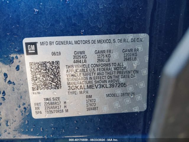 3GKALMEV3KL397205 GMC Terrain Sle