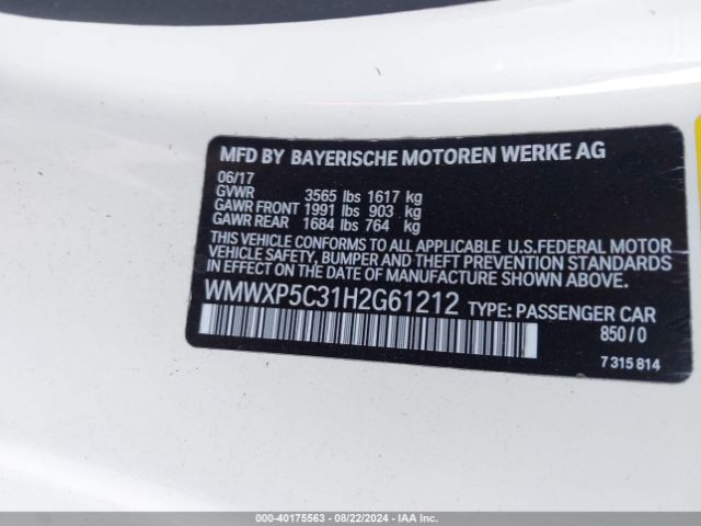 WMWXP5C31H2G61212 Mini Hardtop Cooper