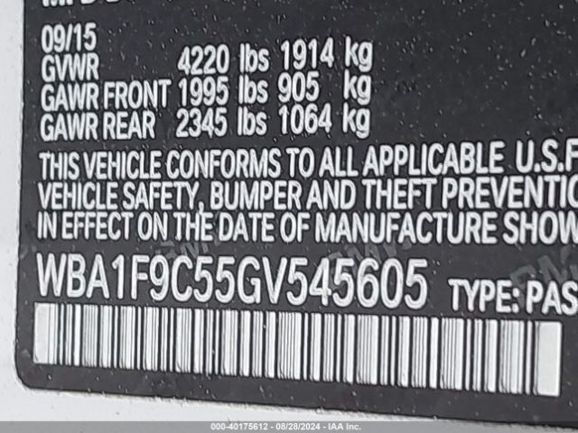 WBA1F9C55GV545605 BMW 228I
