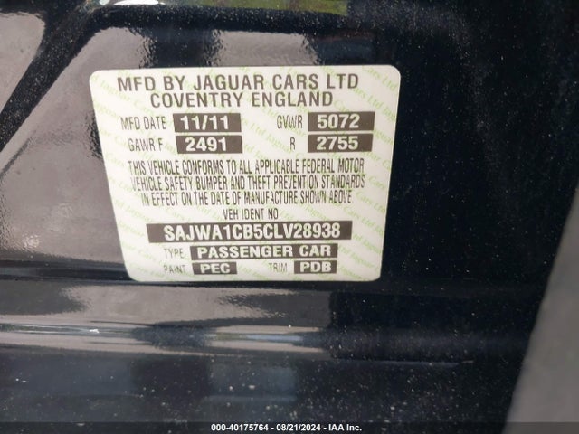 2012 JAGUAR XJ SAJWA1CB5CLV28938 Photo 8