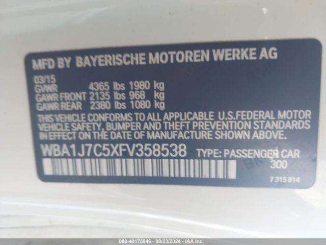 WBA1J7C5XFV358538 BMW M235