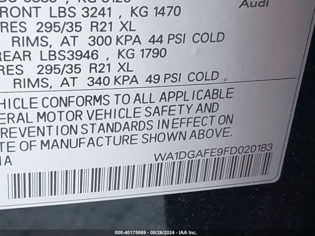WA1DGAFE9FD020183 Audi Q7 3.0t S Line Prestige