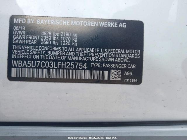 WBA5U7C03LFH25754 BMW 3 Series M340i