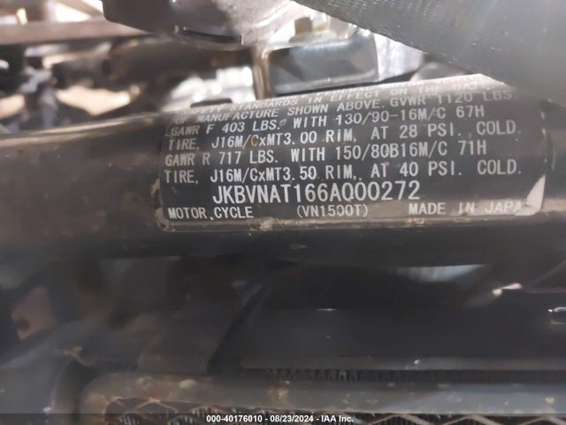 2006 KAWASAKI VN1500 JKBVNAT166A000272 Photo 9