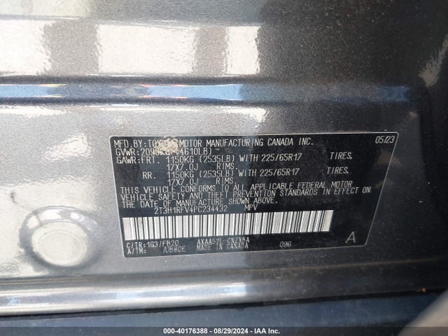 Toyota RAV4 LE 2023 2T3H1RFV4PC234432 Image 9