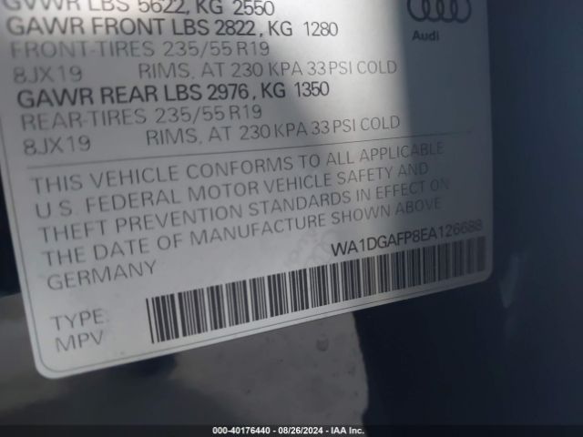 WA1DGAFP8EA126688 Audi Q5 3.0t Premium Plus