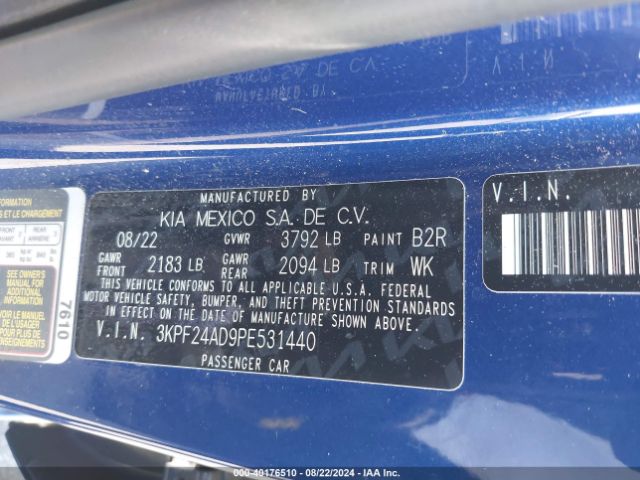 3KPF24AD9PE531440 KIA Forte Lxs