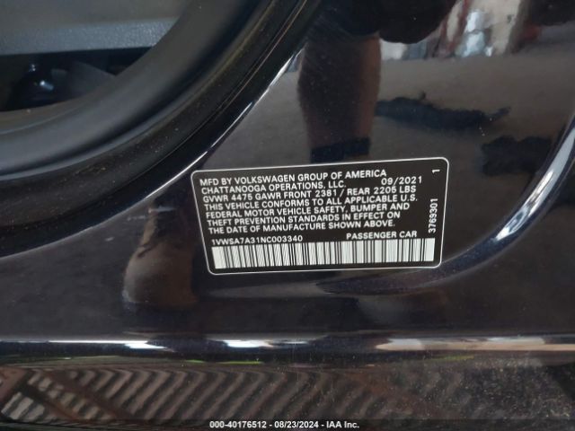 1VWSA7A31NC003340 Volkswagen Passat 2.0t Se