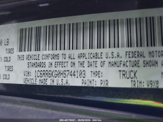 1C6RR6KG0HS744103 RAM 1500 Express  4x2 5'7 Box