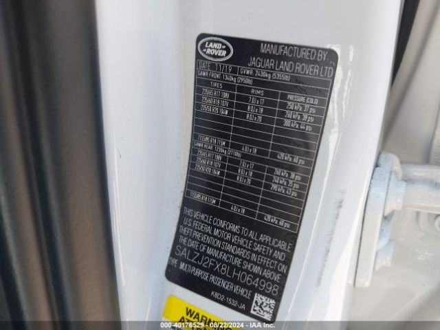 SALZJ2FX8LH064998 Land Rover Range Rover Evoque S