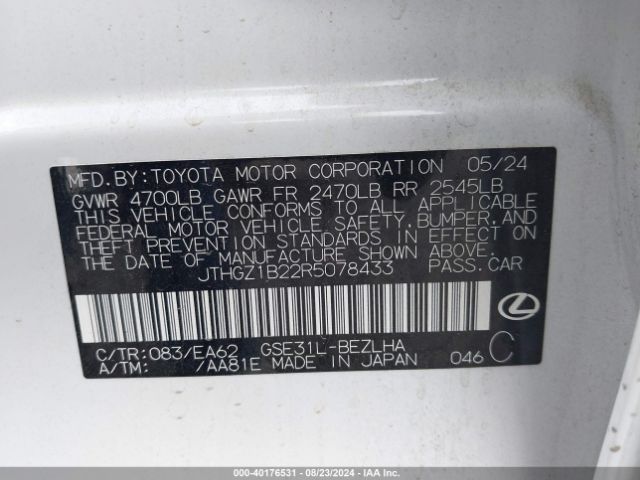 JTHGZ1B22R5078433 Lexus Is 350 F Sport
