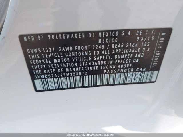 3VWD07AJ2FM323972 Volkswagen Jetta 1.8t Se