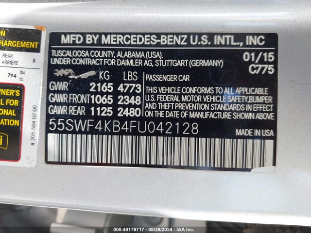 55SWF4KB4FU042128 Mercedes-Benz C 300 4matic/luxury 4matic/sport 4matic