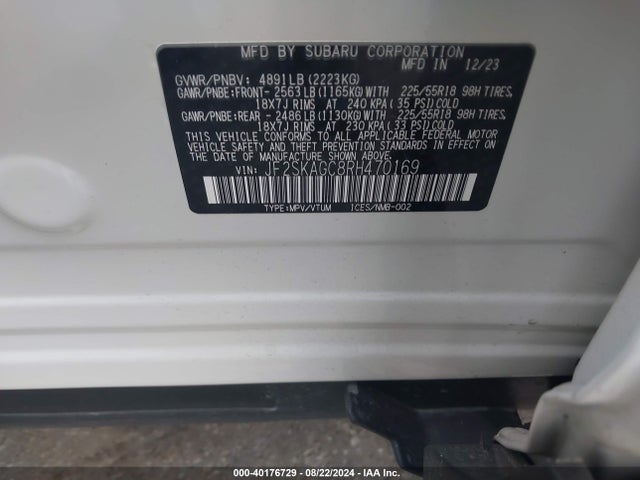 JF2SKAGC8RH470169 Subaru Forester Sport