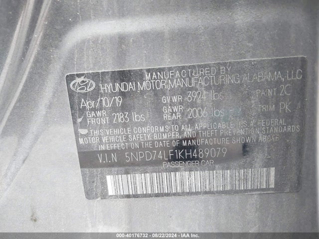 Hyundai ELANTRA SE 2019 5NPD74LF1KH489079 Image 9