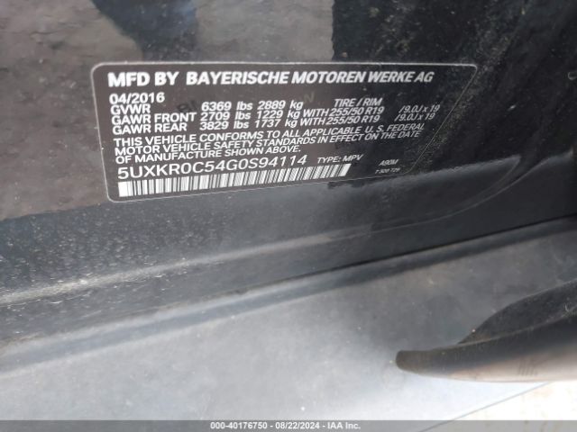 5UXKR0C54G0S94114 BMW X5 Xdrive35i