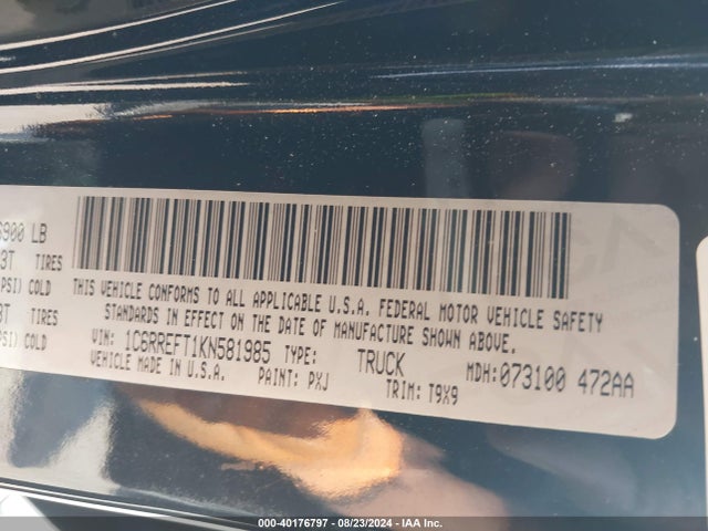 1C6RREFT1KN581985 RAM 1500 Big Horn/lone Star  4x2 5'7 Box