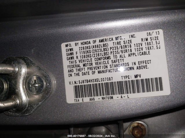 Acura RDX 2014 5J8TB4H3XEL007087 Image 9