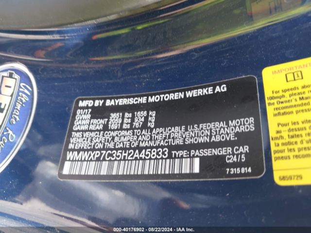 WMWXP7C35H2A45833 Mini Hardtop Cooper S