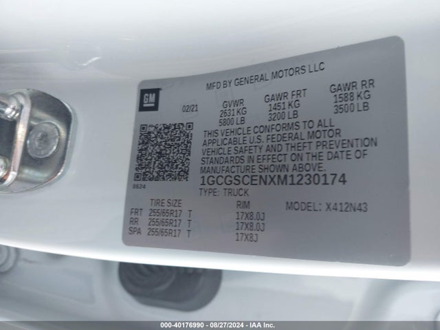 1GCGSCENXM1230174 Chevrolet Colorado 2wd  Short Box Lt