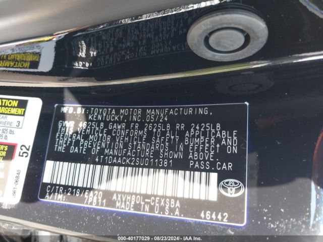 4T1DAACK2SU011381 Toyota CAMRY SE