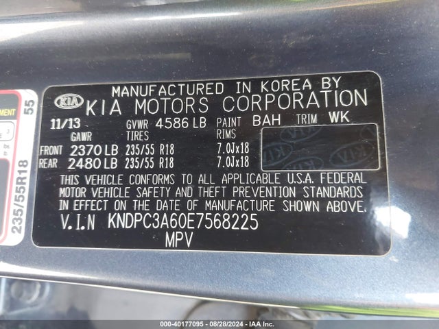 KIA Sportage Sx 2014 KNDPC3A60E7568225 Image 9