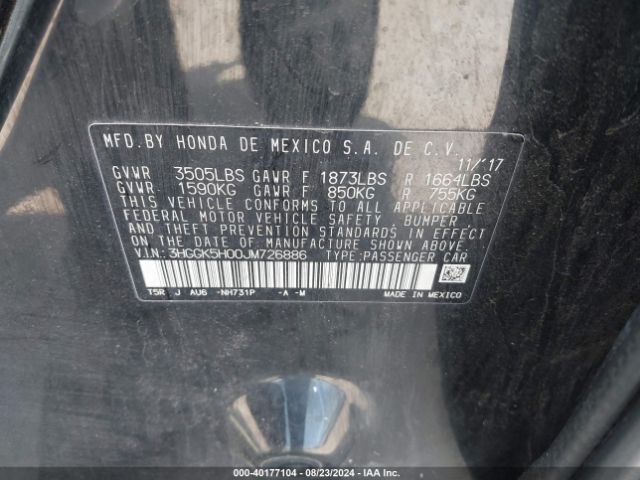 3HGGK5H00JM726886 Honda Fit Ex-l