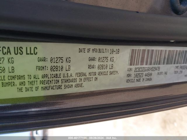 2C3CDZGG6KH529478 Dodge Challenger Sxt Awd